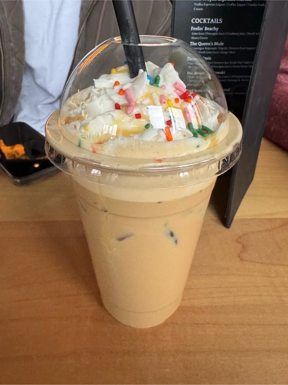 donut sprinkle latte at 1824 Cocktails & Coffee