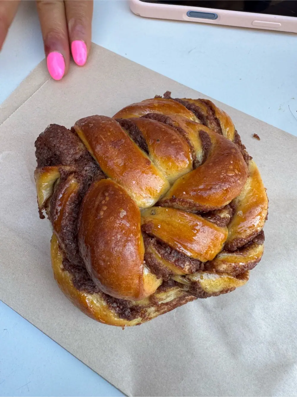 Cinnamon bun at Smør Bakery