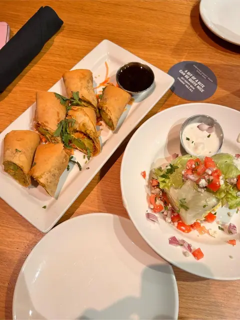 avocado rolls and wedge salad at BJ's Restaurant & Brewhouse