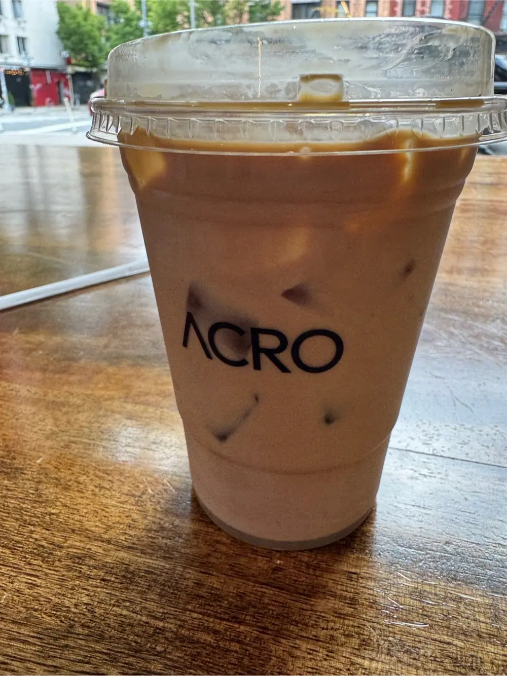 iced vanilla latte at Acro