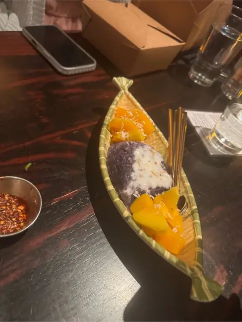 Mango sticky rice at Ahan