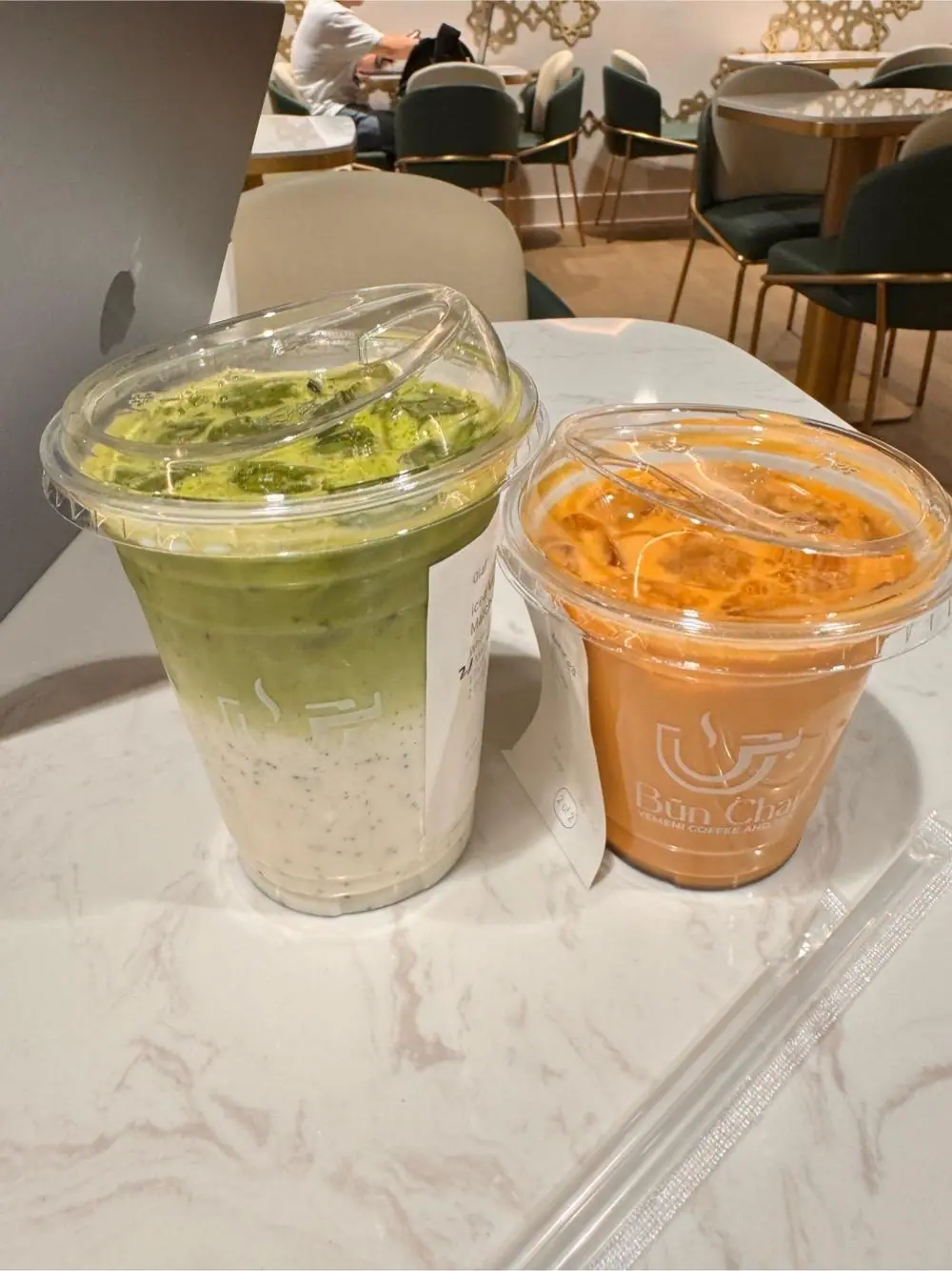 vanilla matcha at Bun Chai Yemeni Coffee & Tea