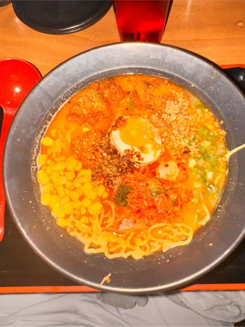 Kimchi and fried chicken ramen at RAMEN-SAN Deluxe