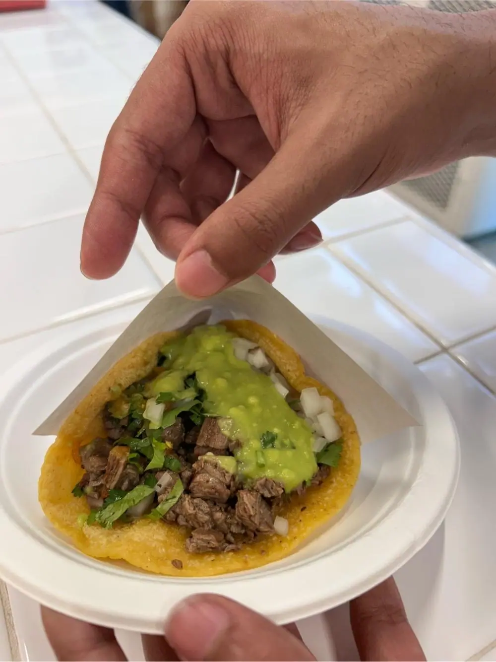 Steak tacos at LOS TACOS No.1
