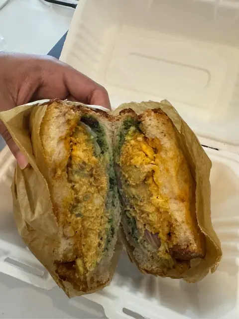 chicken tikka sandwich at Hidden Grounds Chai & Coffee House - Manhattan