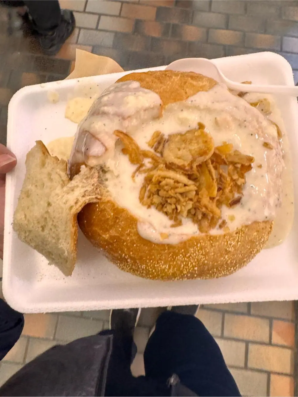 Clam chowder at Boston Chowda Co