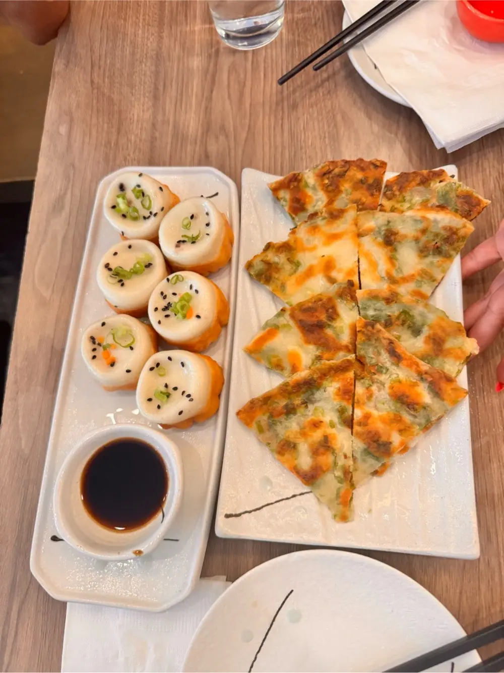 Scallion pancakes at Dumpling Story