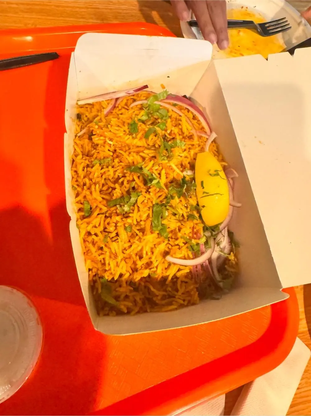 Chicken biryani at Madras Masala Express