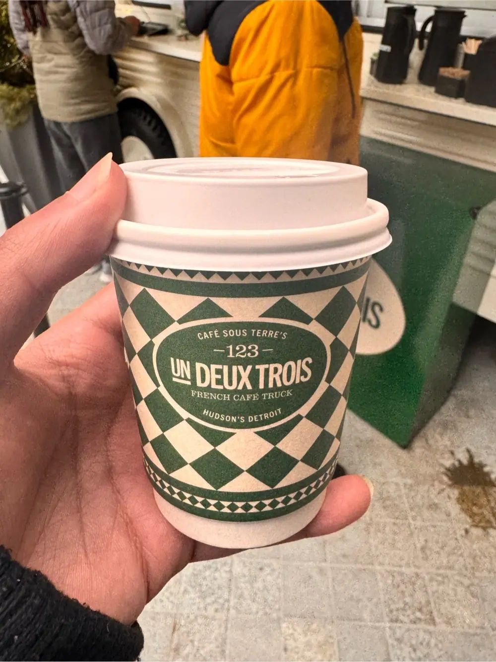 hot chocolate at Un Deux Trois