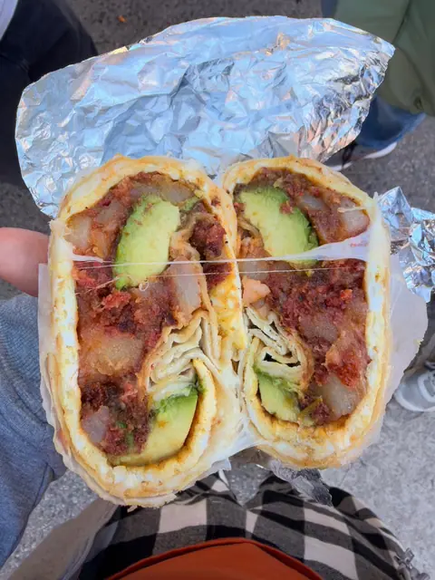 Breakfast burrito at G's Coffee Shop