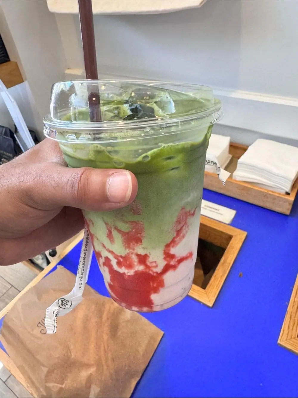 Matcha latte at Juniper