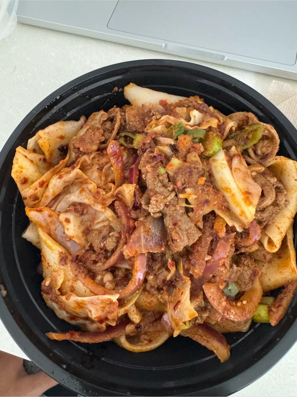 Spicy cumin lamb noodles at Xi'an Famous Foods 西安名吃 | Court Square LIC