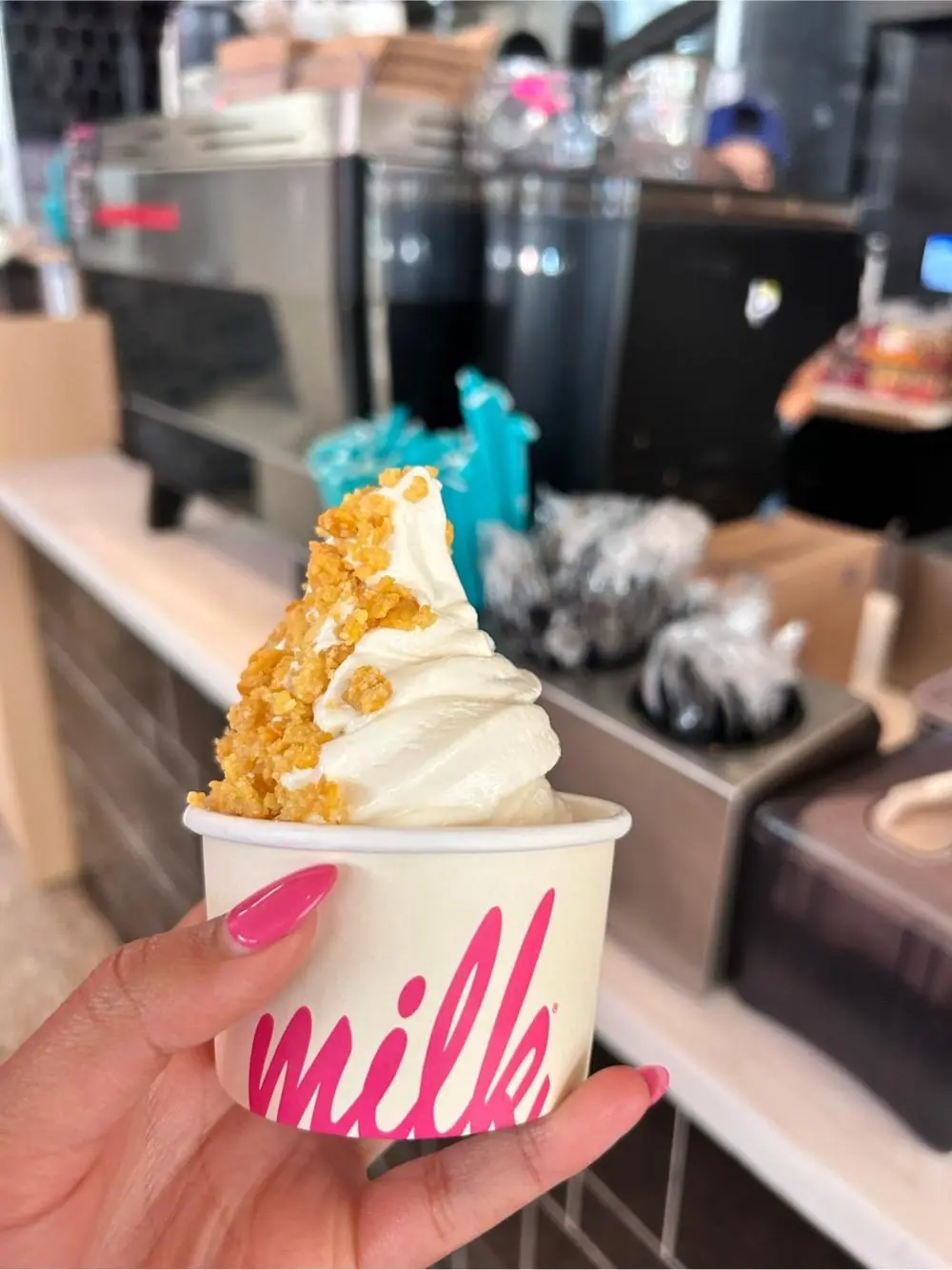 Cereal milk soft serve at Milk Bar