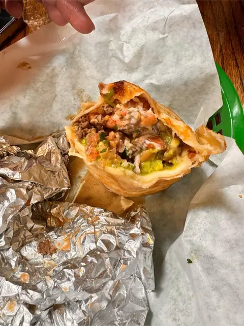 burrito at La Taqueria