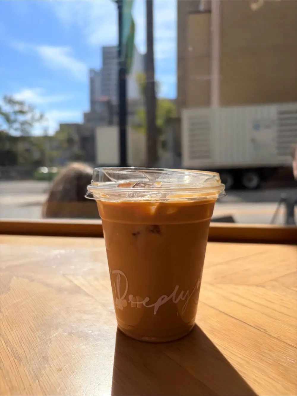 vanilla latte at Deeply Cafe and Bottle Shop