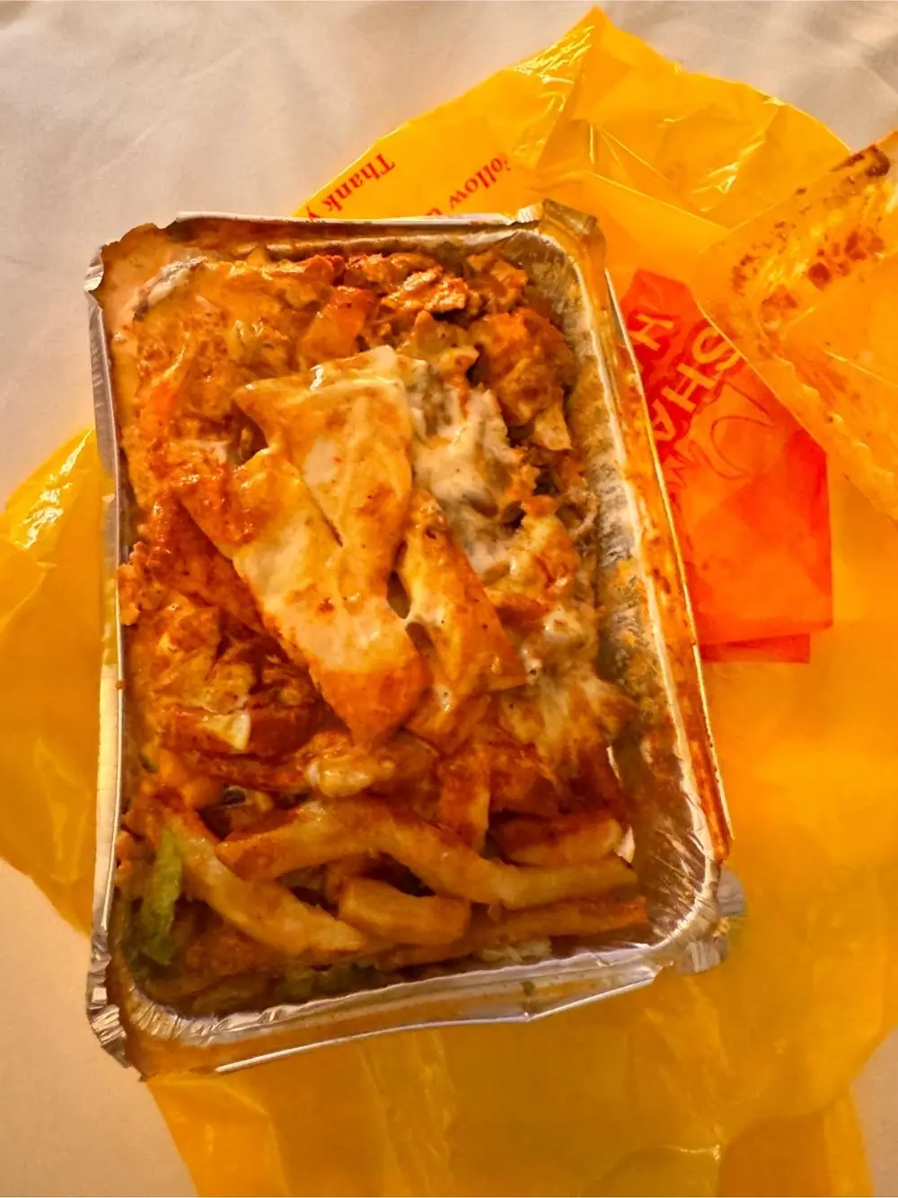 Combo over rice at Sharif's Famous