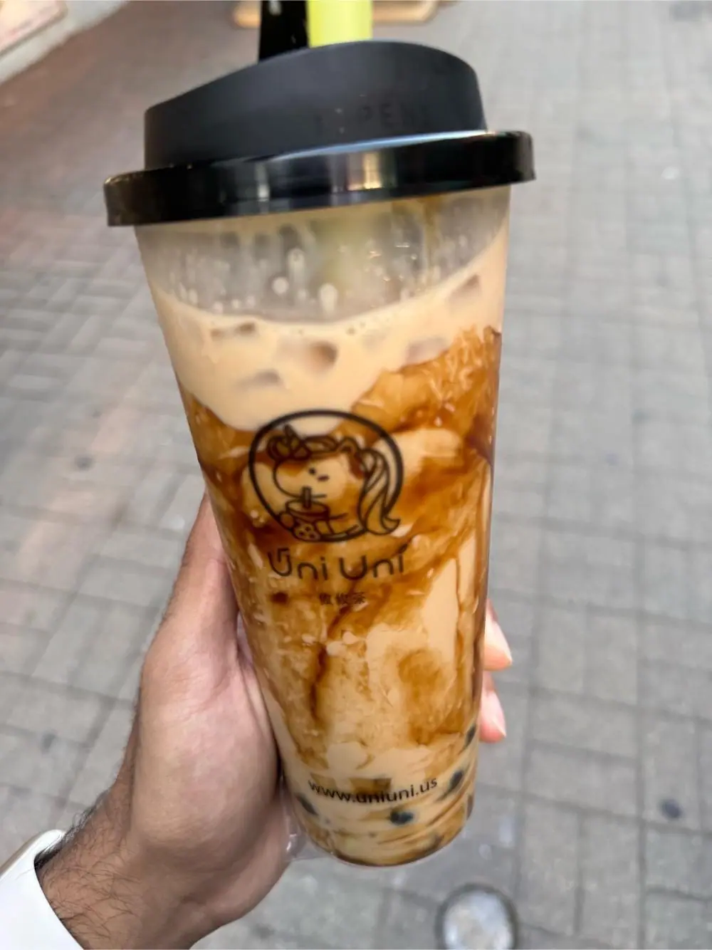 brown sugar milk tea at Uni Uni Bubble Tea 攸攸茶