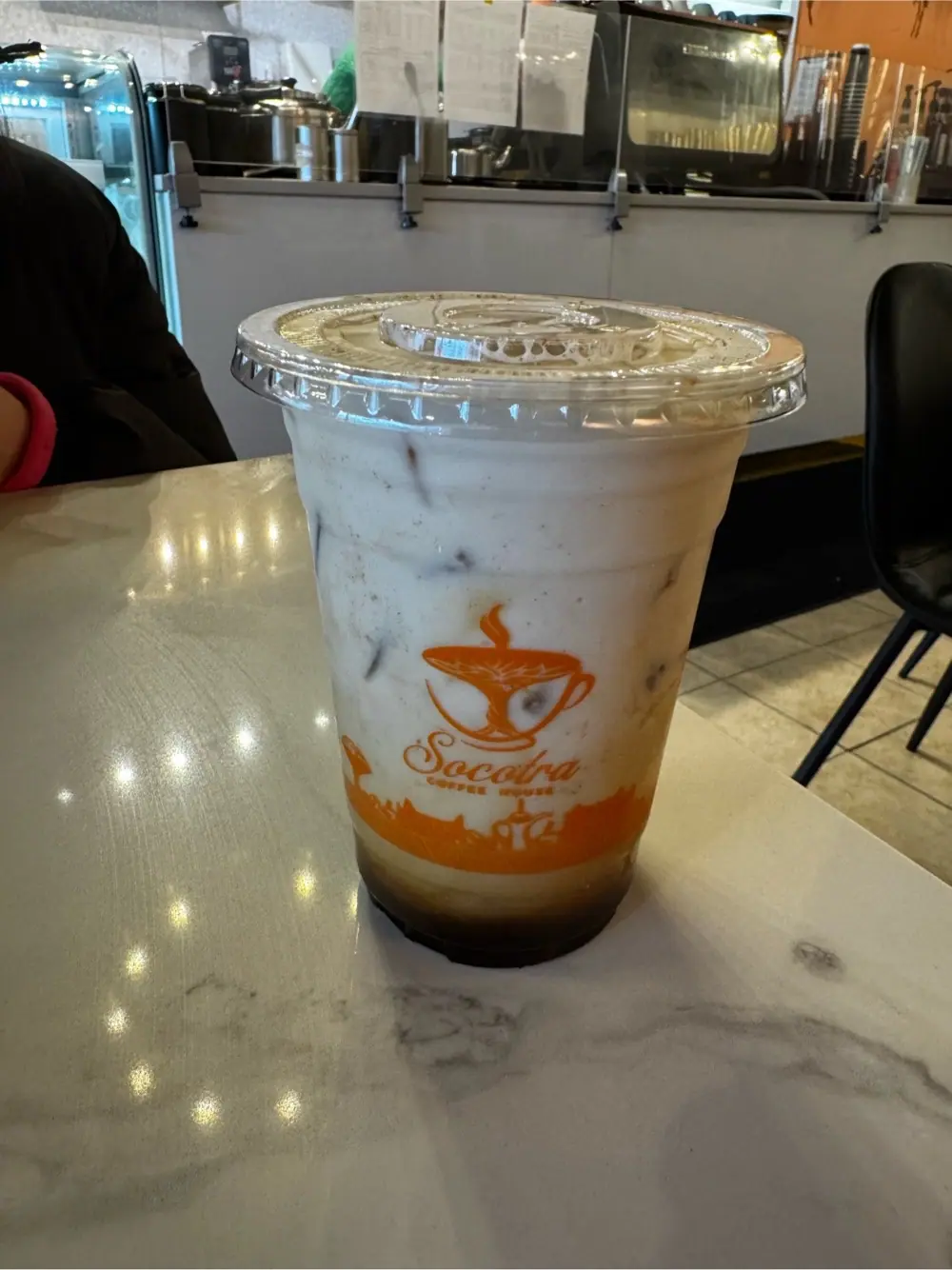 Honeycomb latte at Socotra Coffee House