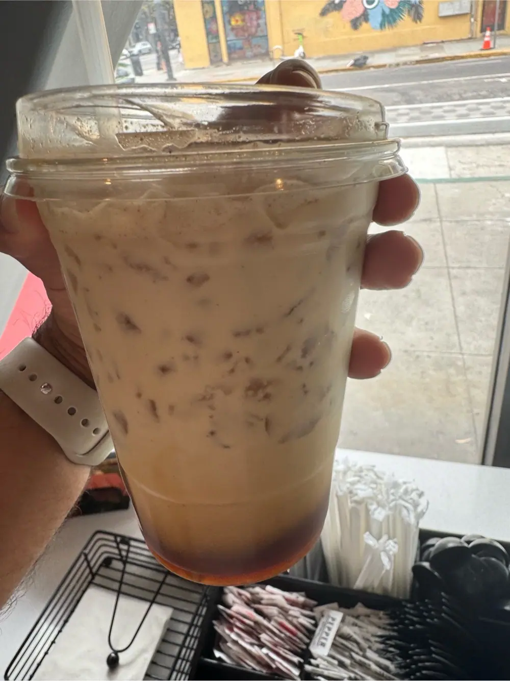 shaken espresso at Con Azucar Cafe