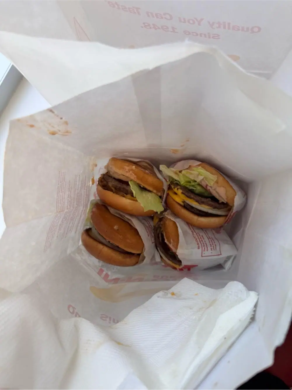 burger at In-N-Out Burger