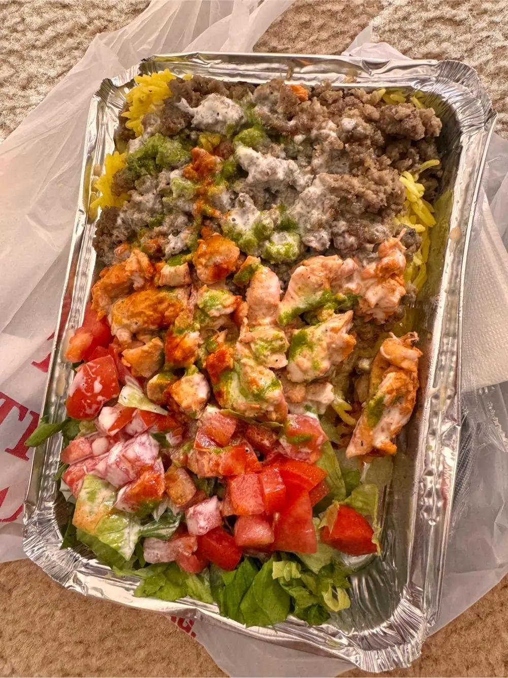mix over rice at Halal Bros 2 go