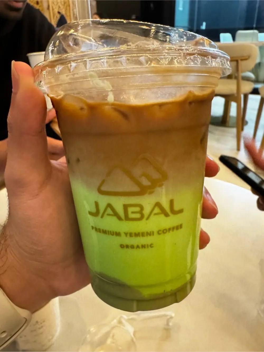 Pistachio latte at Jabal Coffee House