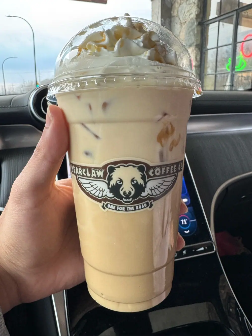 kodiak caramel latte at Bearclaw Coffee Co.