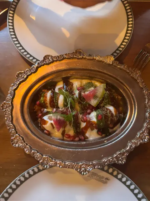 Aloo tikki chaat at Kebab aur Sharab