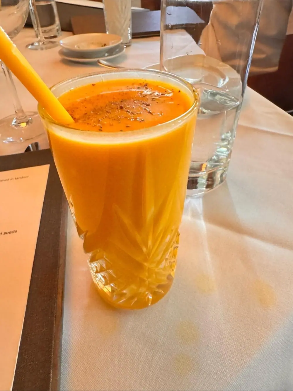 Mango lassi at Tamarind Tribeca