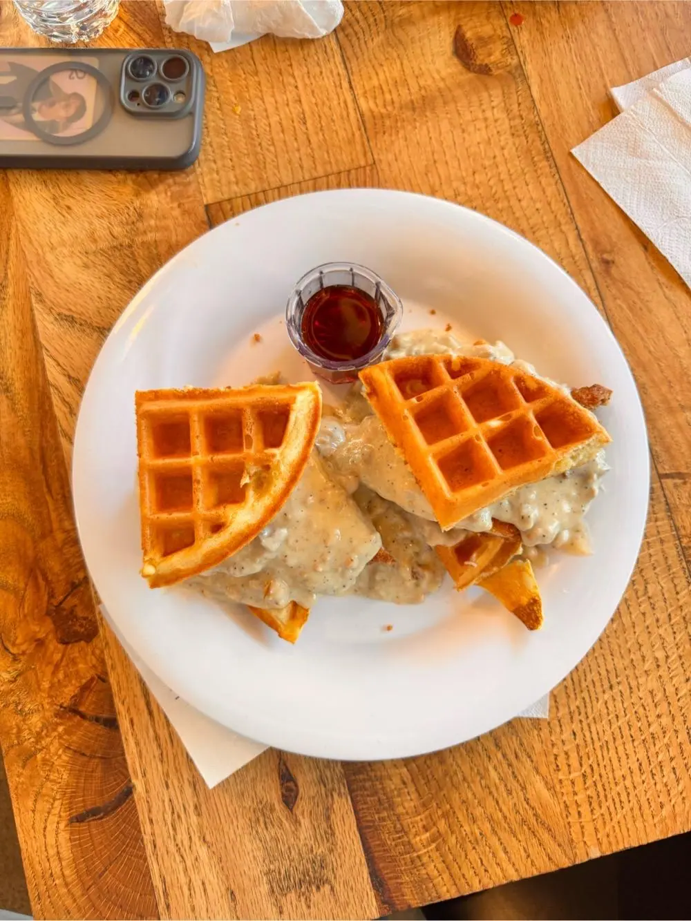 Chicken and waffles at Stone Way Cafe