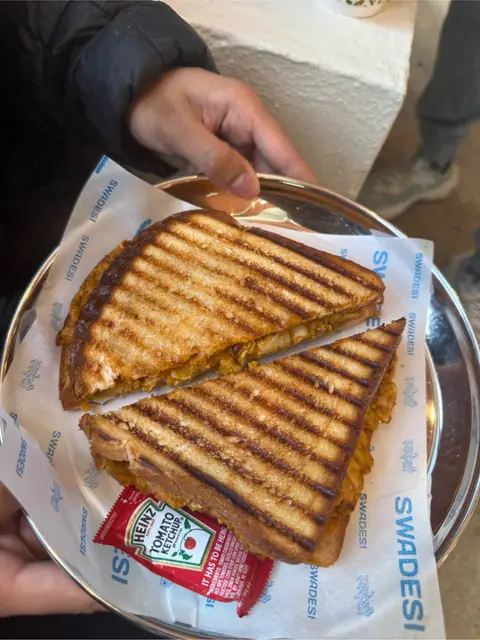 Chicken tikka toastie at Swadesi Cafe