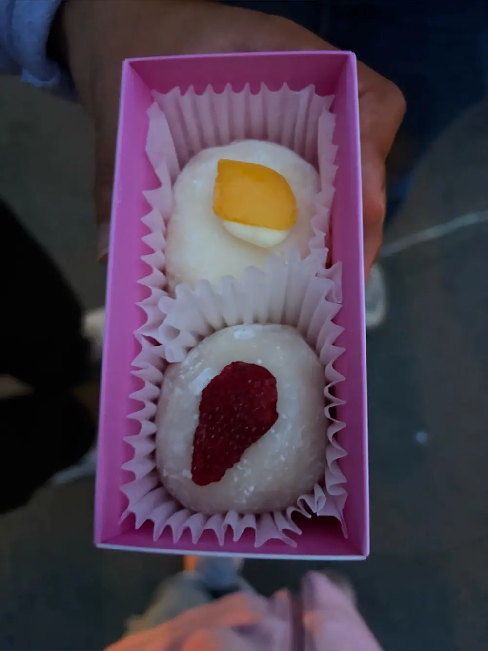 Mango, passionfruit & vanilla mochi at Pavlo Mochi
