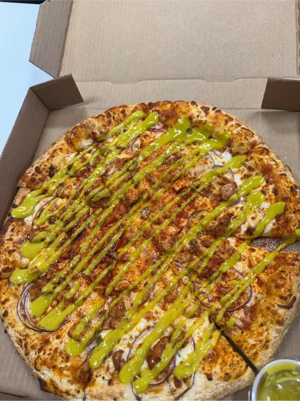 Chicken tikka masala pizza at Mama Pizza