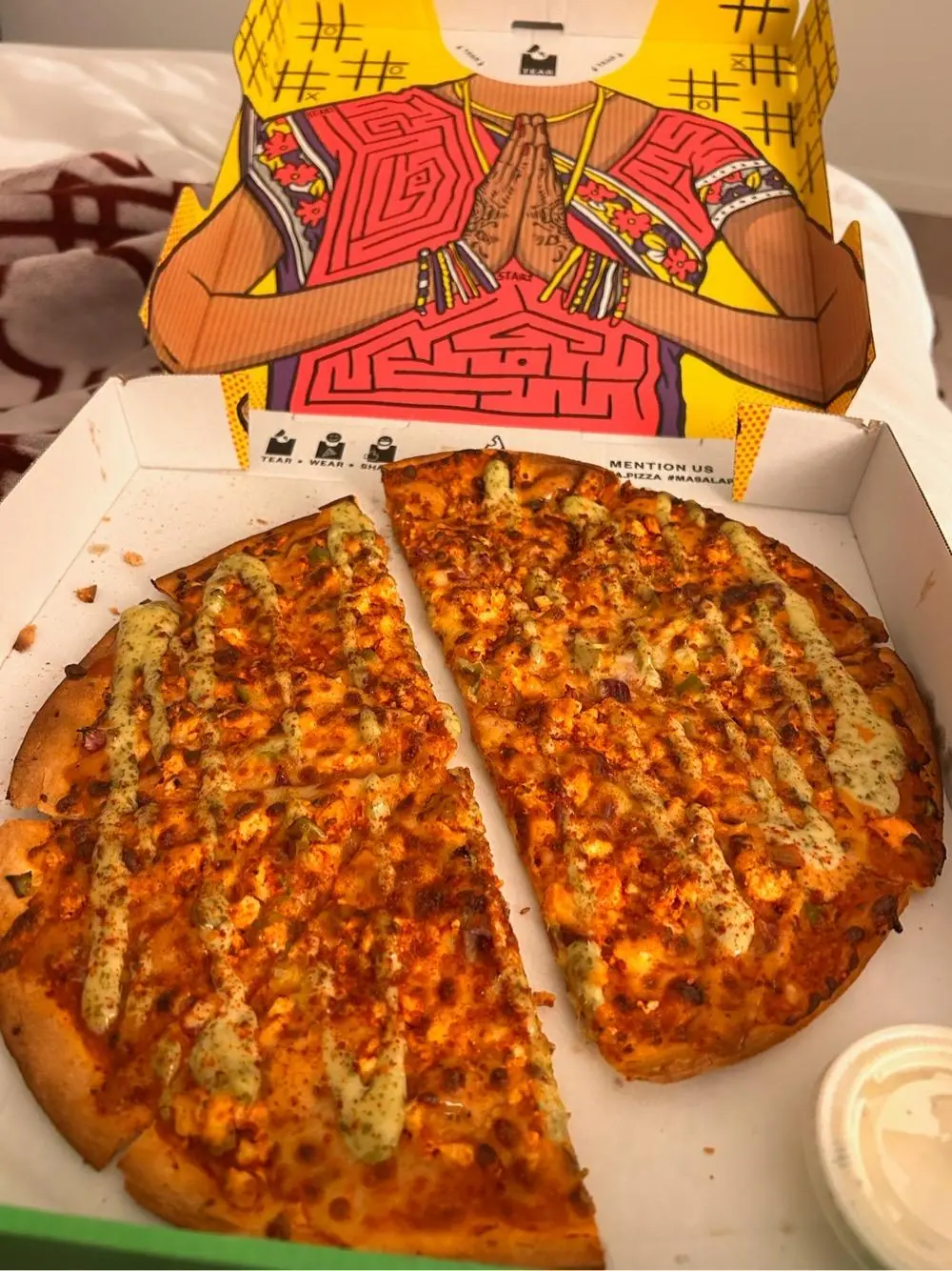 Paneer tikka pizza at Mazala Pizza San Jose
