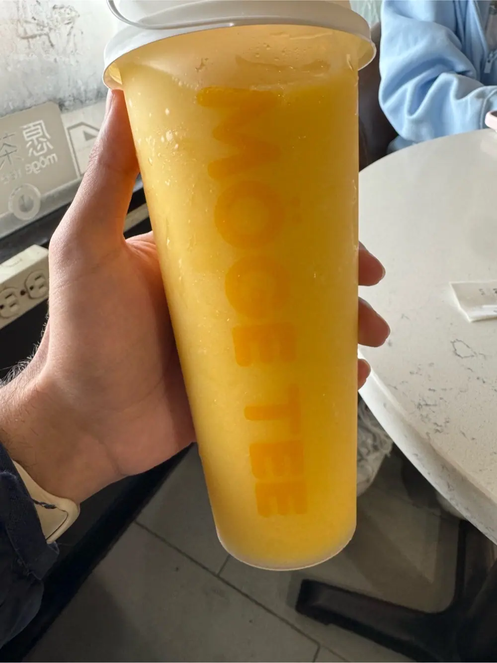 mango slush at Möge Tee Ann Arbor