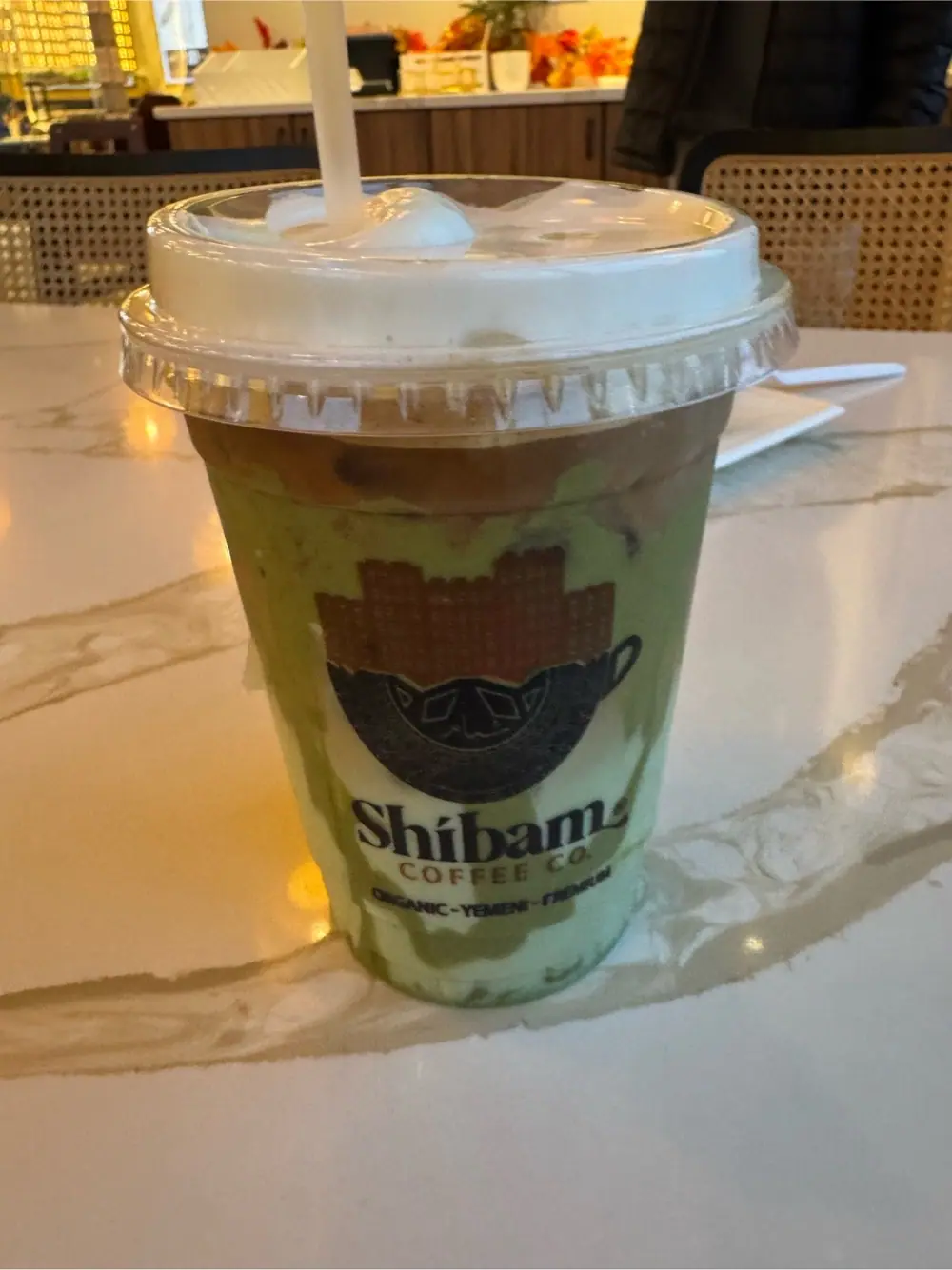 Pistachio latte at Shibam Coffee™