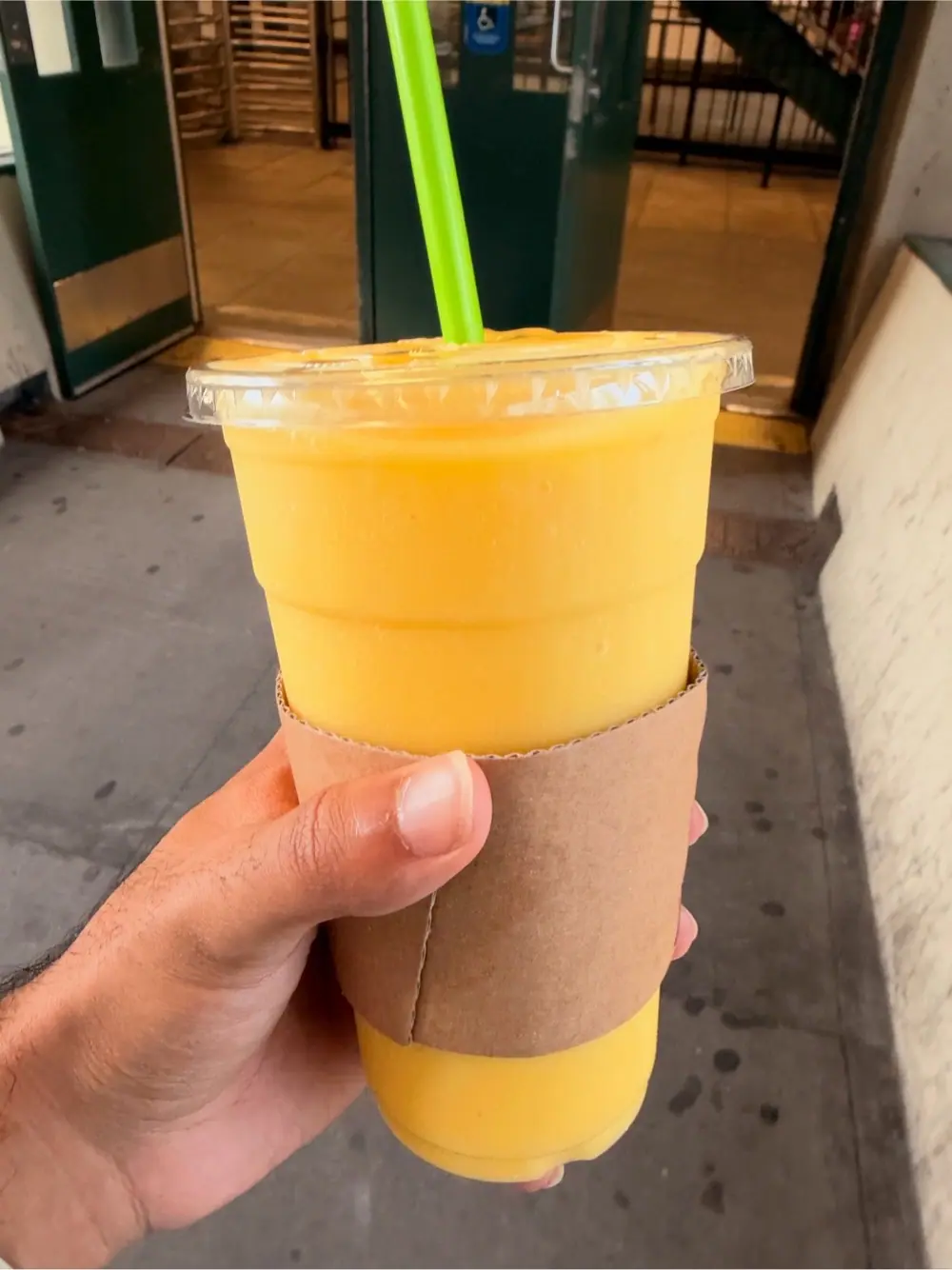 mango pineapple smoothie at Fresh Pick