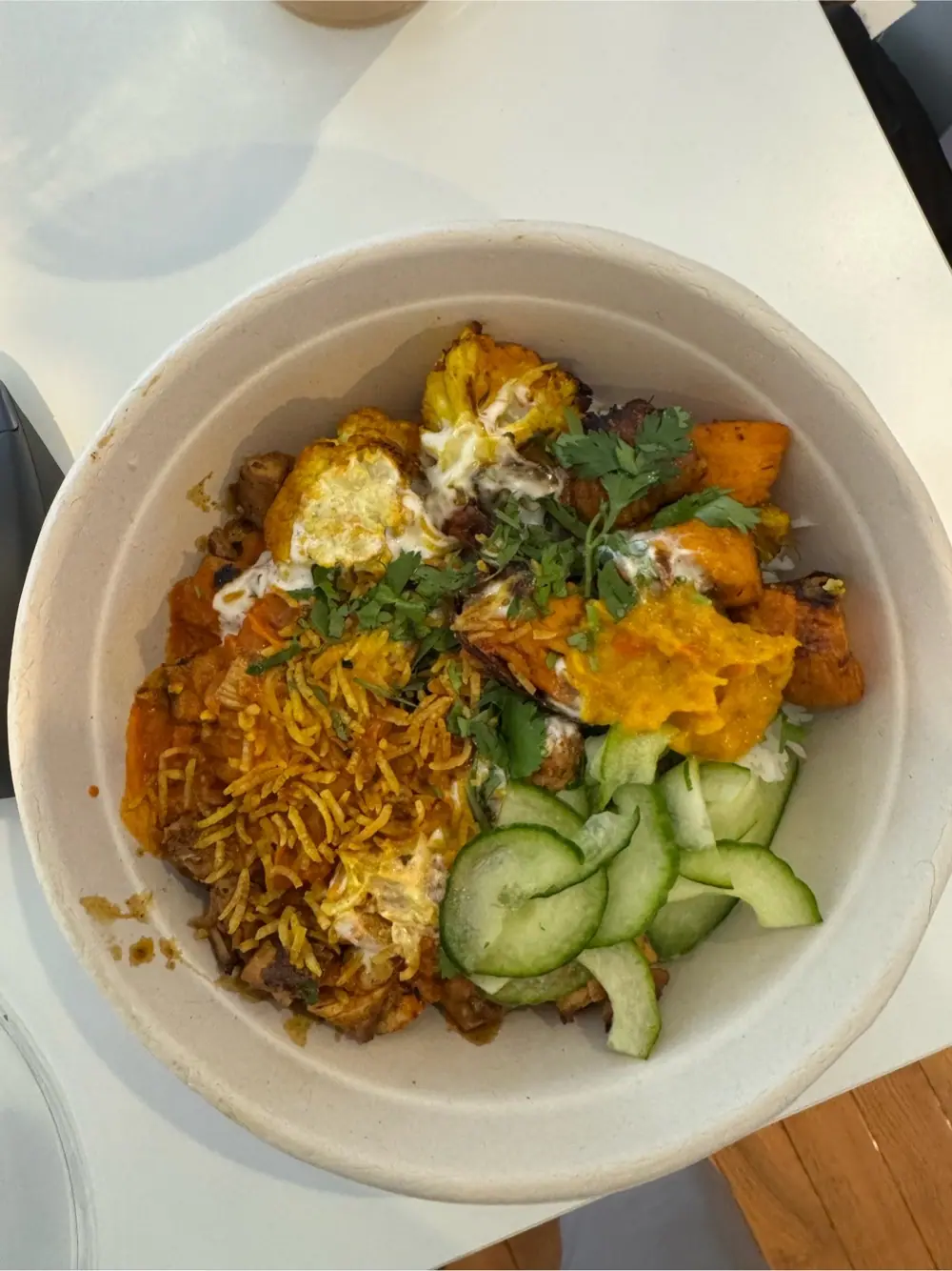 Chicken tikka bowl at INDAY
