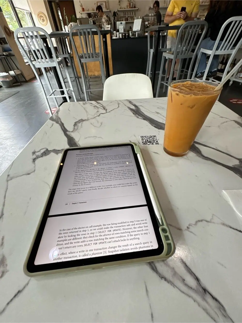 iced vanilla latte at lab cafe