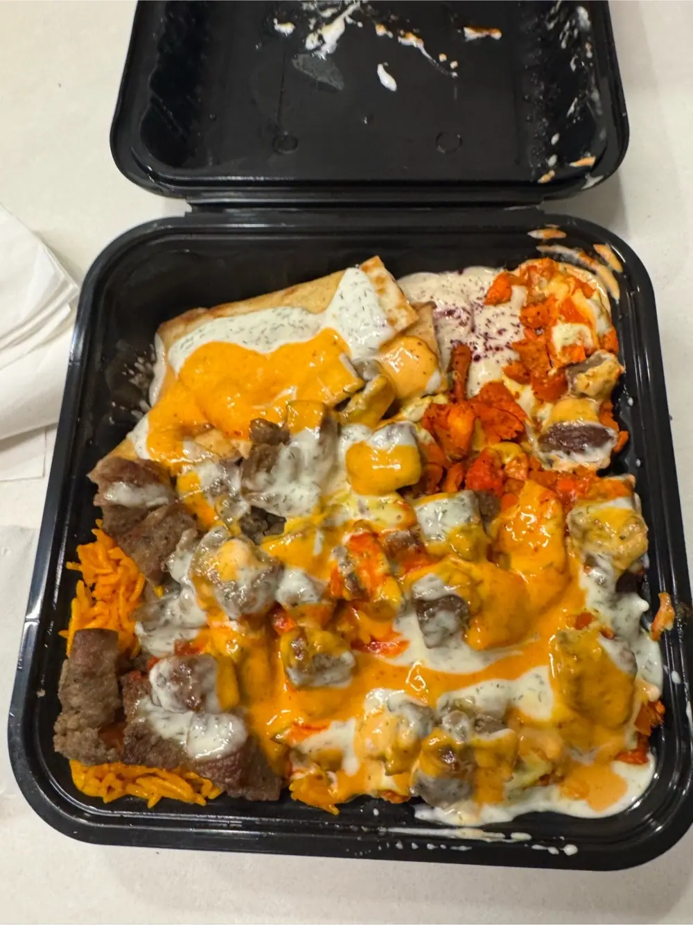 Combo platter at HUNCHOS Halal spot