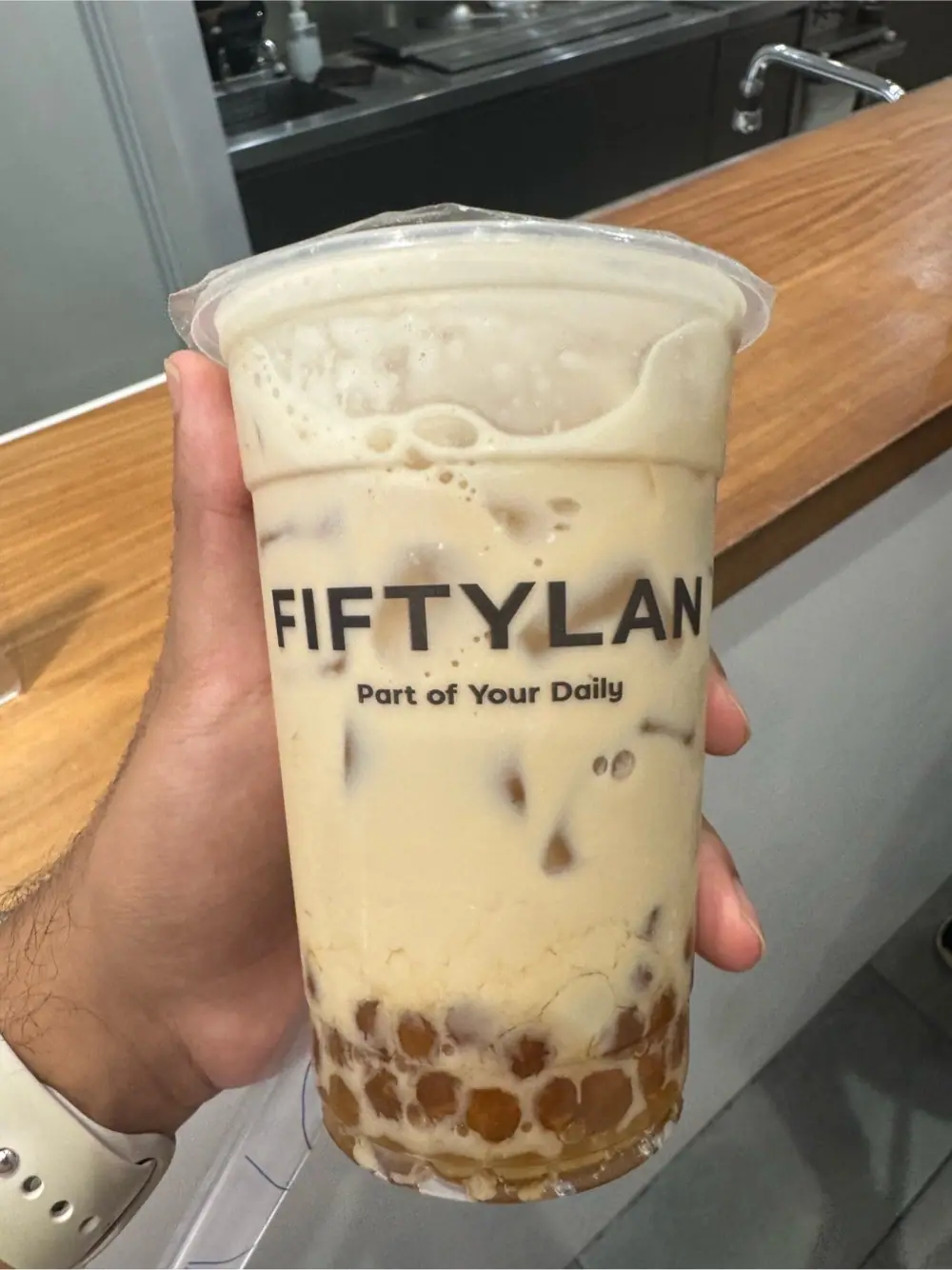 Golden bubble milk tea at FIFTYLAN Union Square