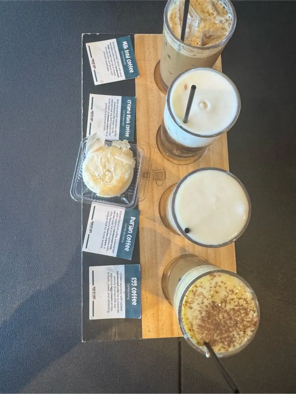 Coffee flight at Phin Cafe - Campbell | Roastery & Tea House