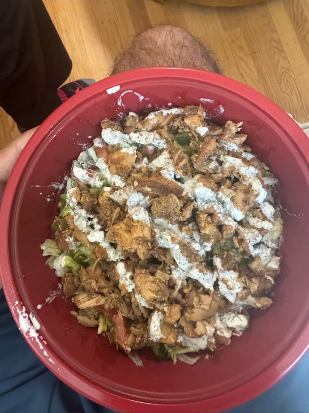 Chicken shawarma bowl at House of Hummus