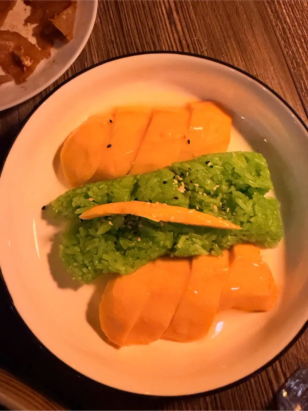 Mango sticky rice at NA RATH Thai