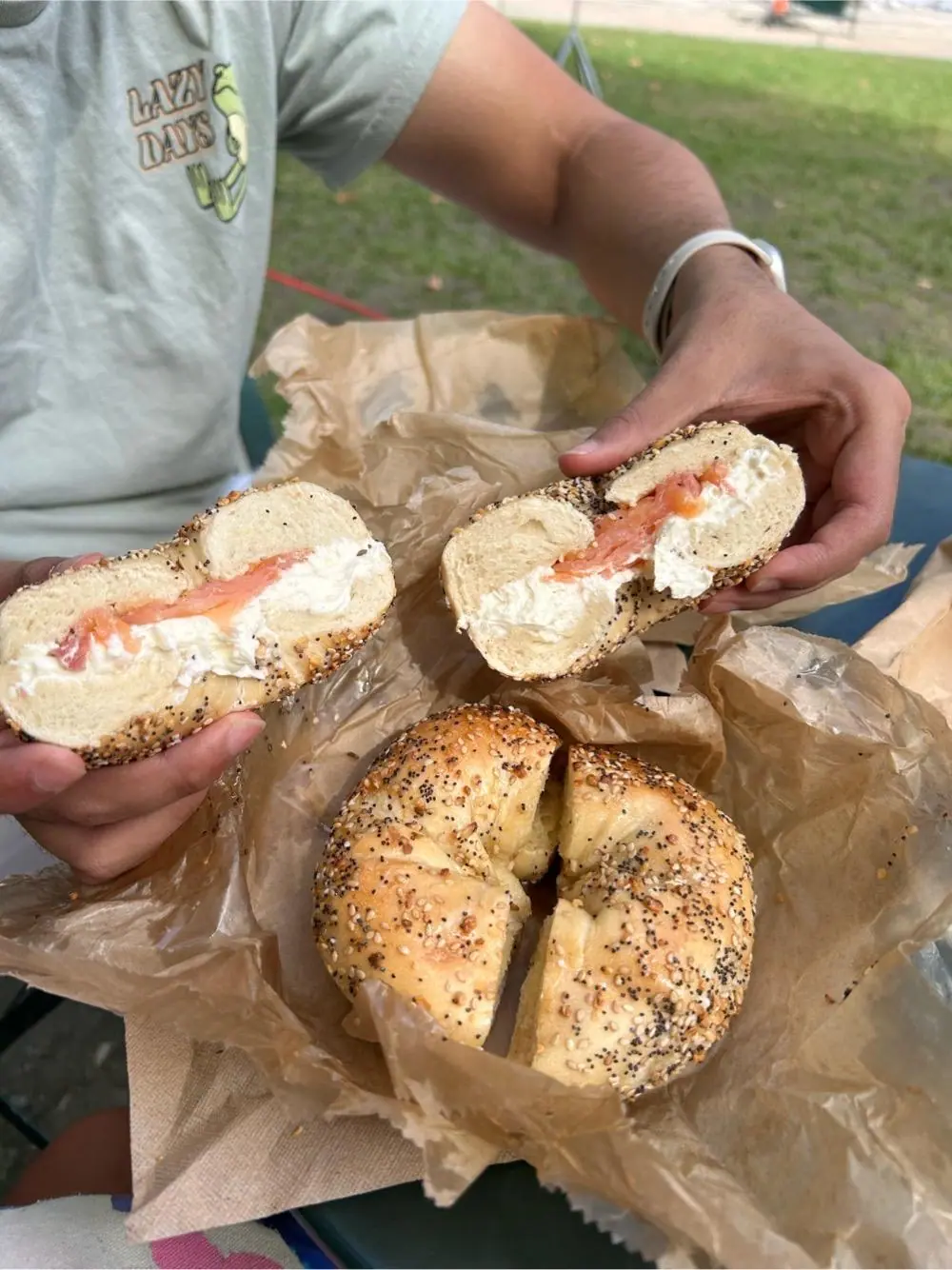 Lox bagel at Liberty Bagels Midtown