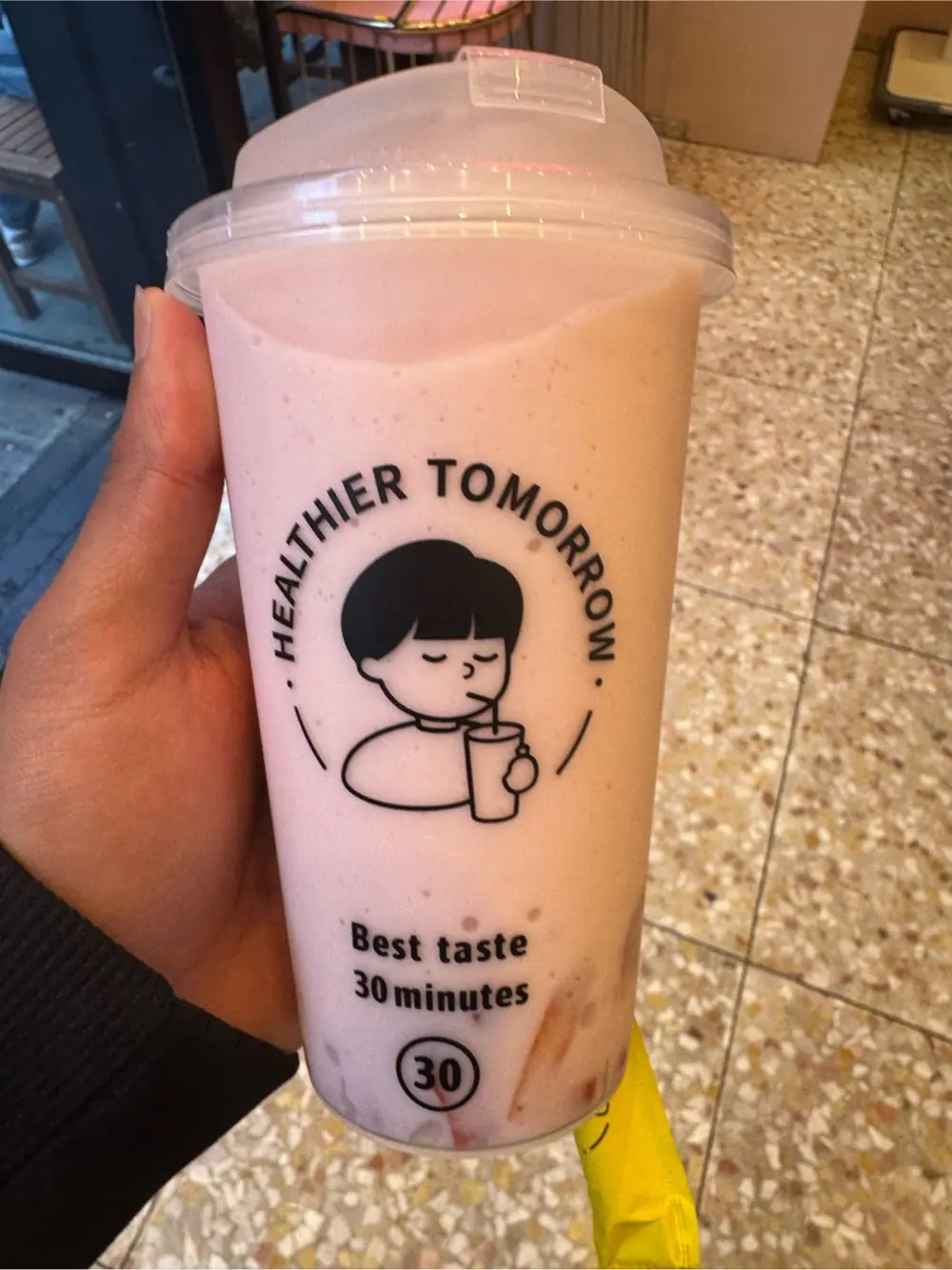 Strawberry yogurt at Hey Yogurt