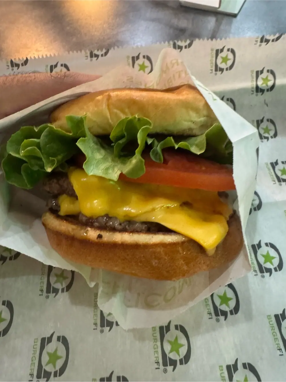 cheese burger at BurgerFi