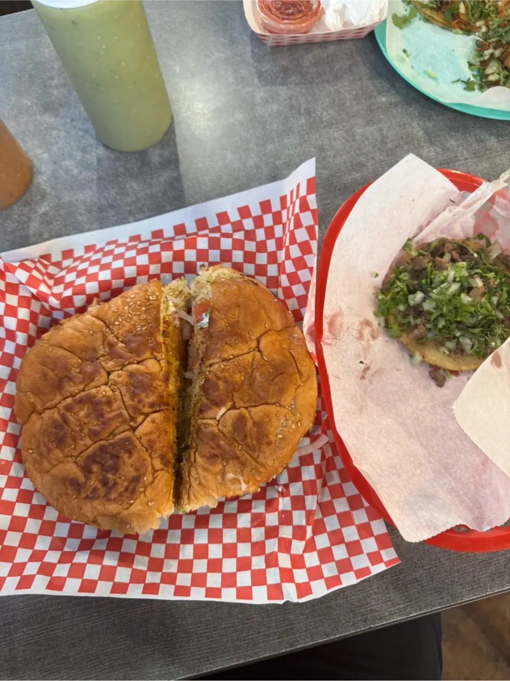 taco and torta at Metro Balderas Taqueria