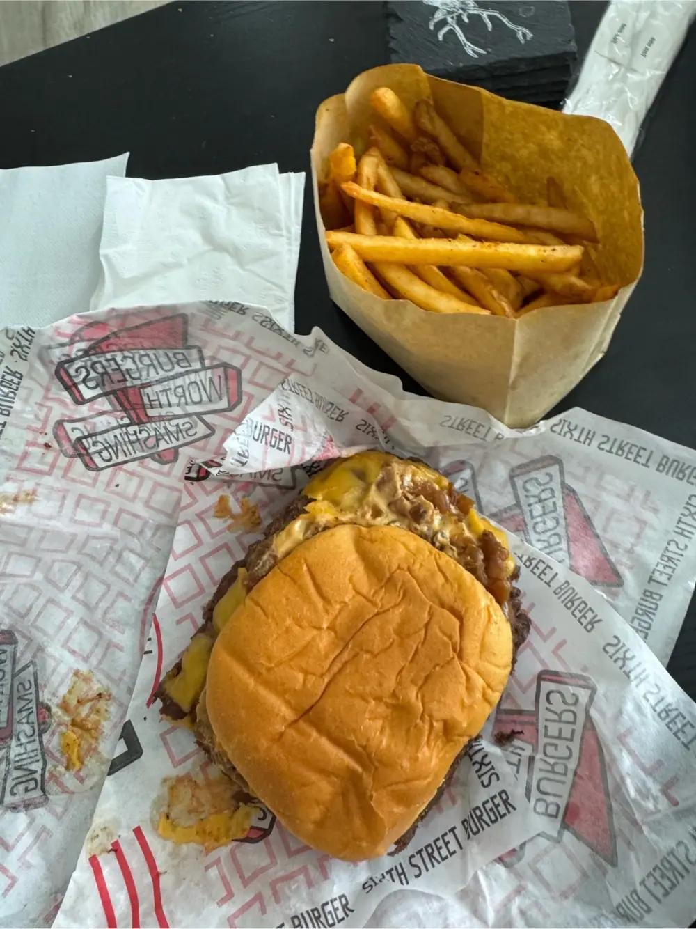 Wagyu smash burger at Sixth Street Burger