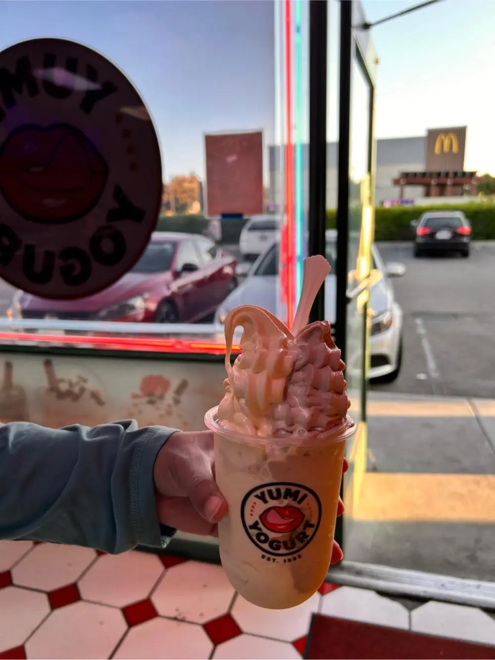 dubai chocolate and vanilla at Yumi Yogurt
